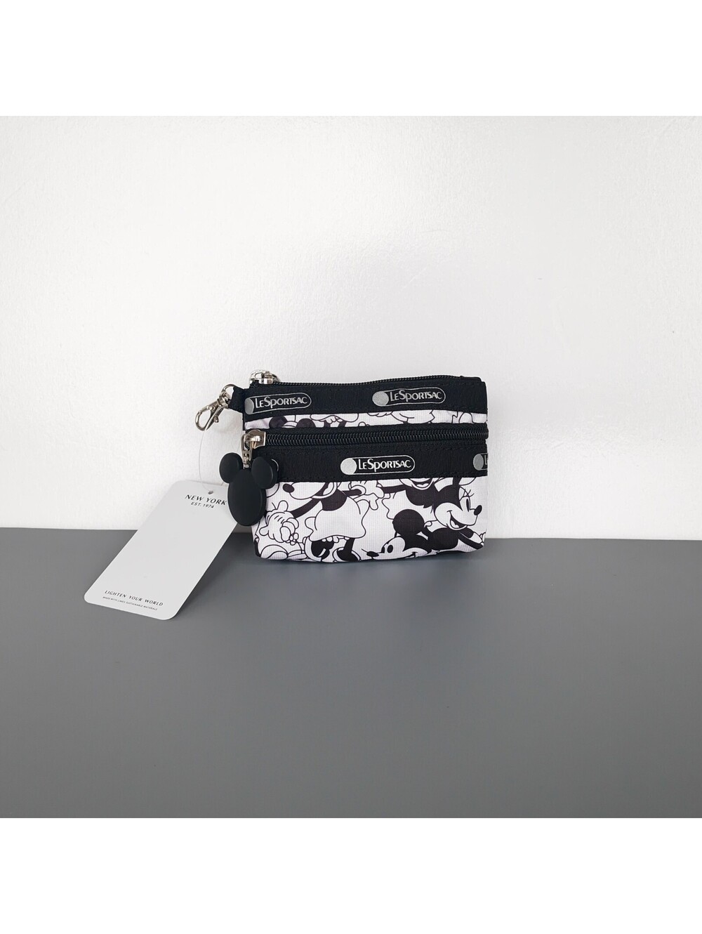 LeSportsac x Disney Mickey Mouse 2 Zipper Wristlet Wallet NWT
